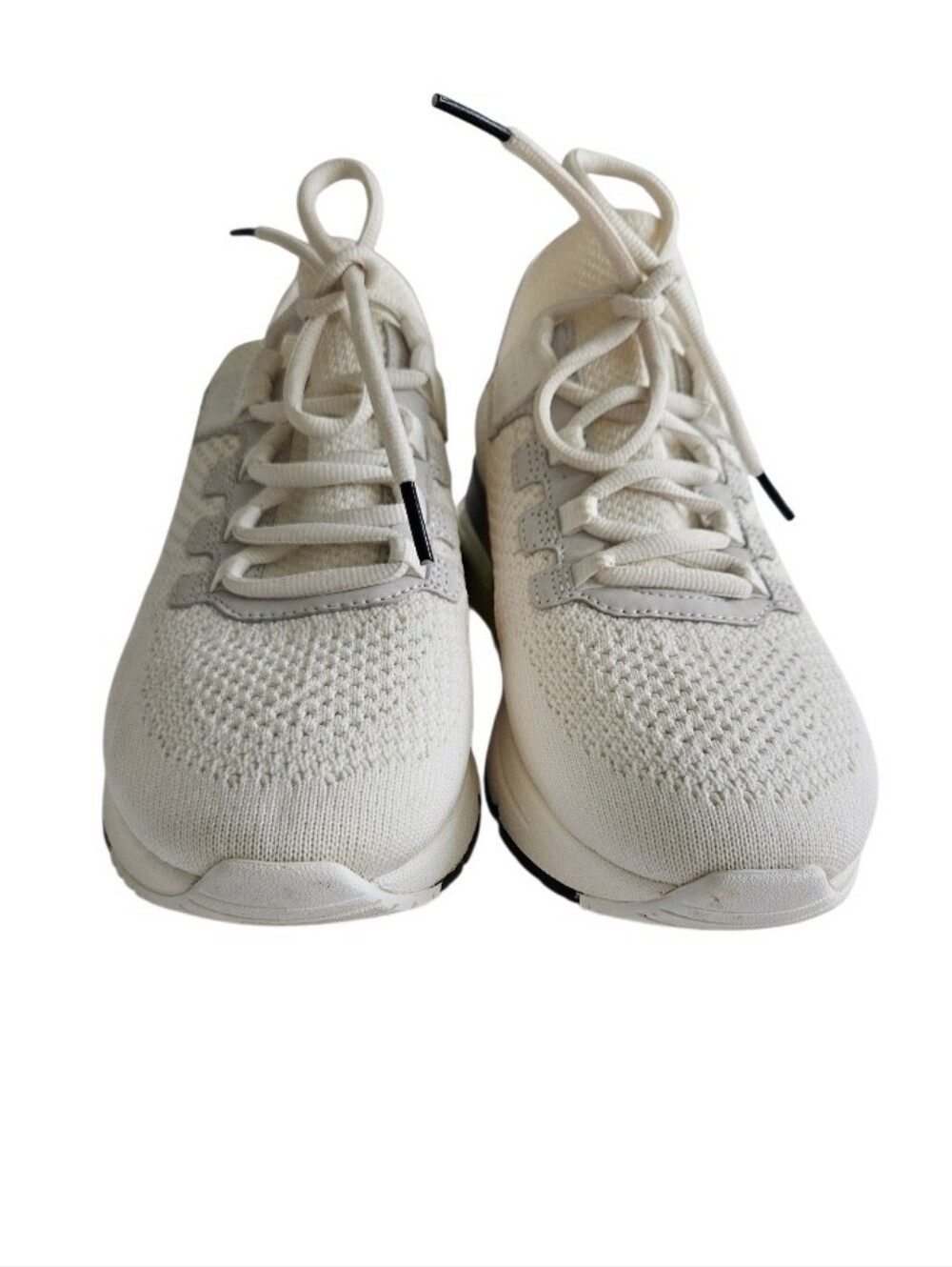 ASH KODI Cream Knit Sneakers with Light Gray Accent - Picture 6 of 14
